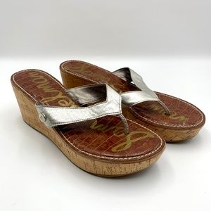 Sam Edelman Romy Platform Cork Wedge Sandals in Size 8